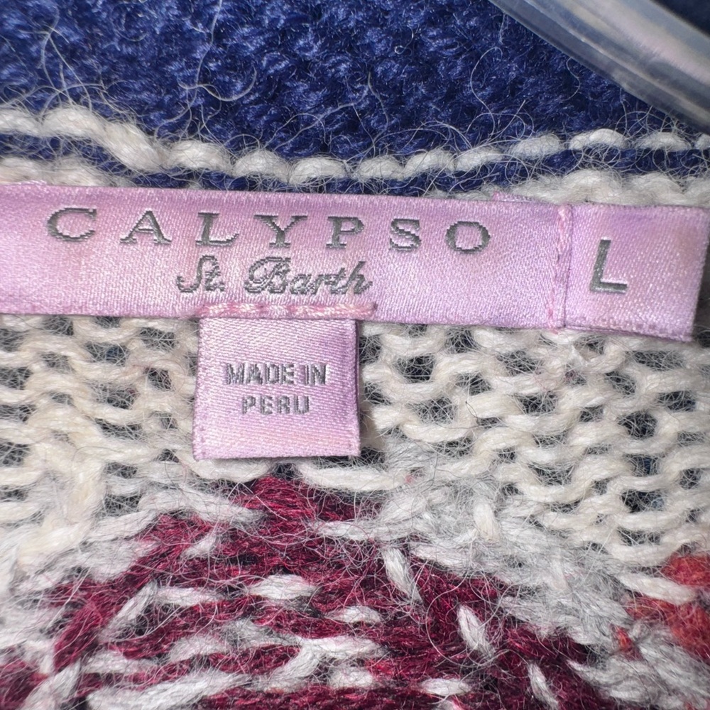 Calypso St. Barth 100% Alpaca Knit Cardigan - Picture 4 of 5